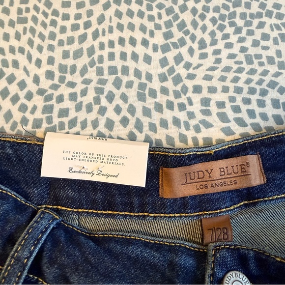 Judy Blue | High Rise Palazzo Wide Leg Jeans, Dark Indigo - Picture 9 of 11
